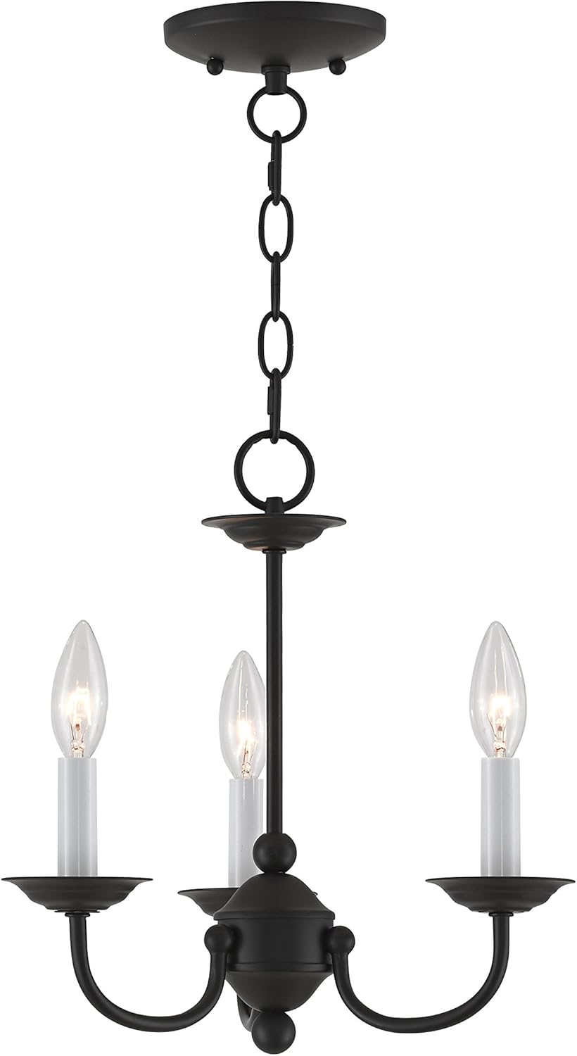 Livex Lighting 4153-04 Home Basics 3 Light Black Mini Chandelier
