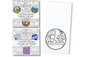 Oh Color Me Mini Coloring Book for Adults, 2 Pack, Calming Scenes & Patterns, 4" x 4", 50 Pages Each - 100lb Thick Paper, Sim