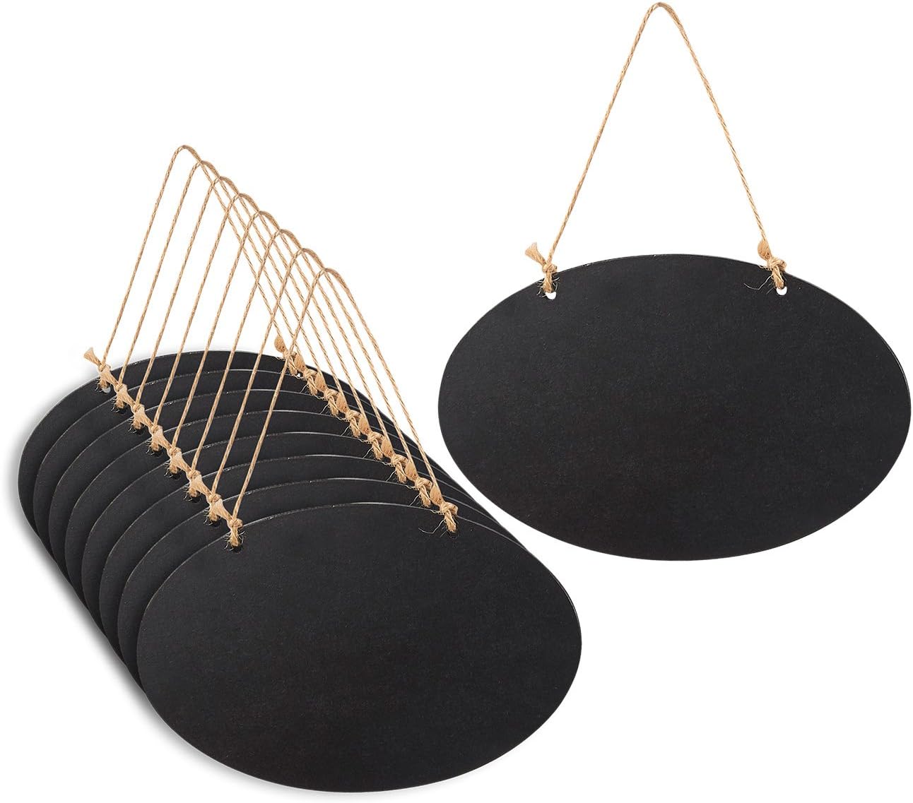 Juvale Hanging Reusable Oval Chalkboard Signs for Party and Decoration (8 Pack)