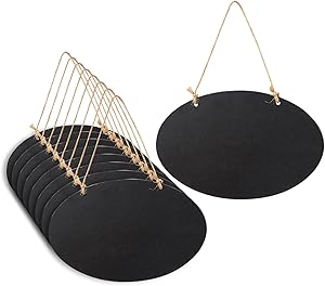 Juvale Hanging Reusable Oval Chalkboard Signs for Party and Decoration (8 Pack)