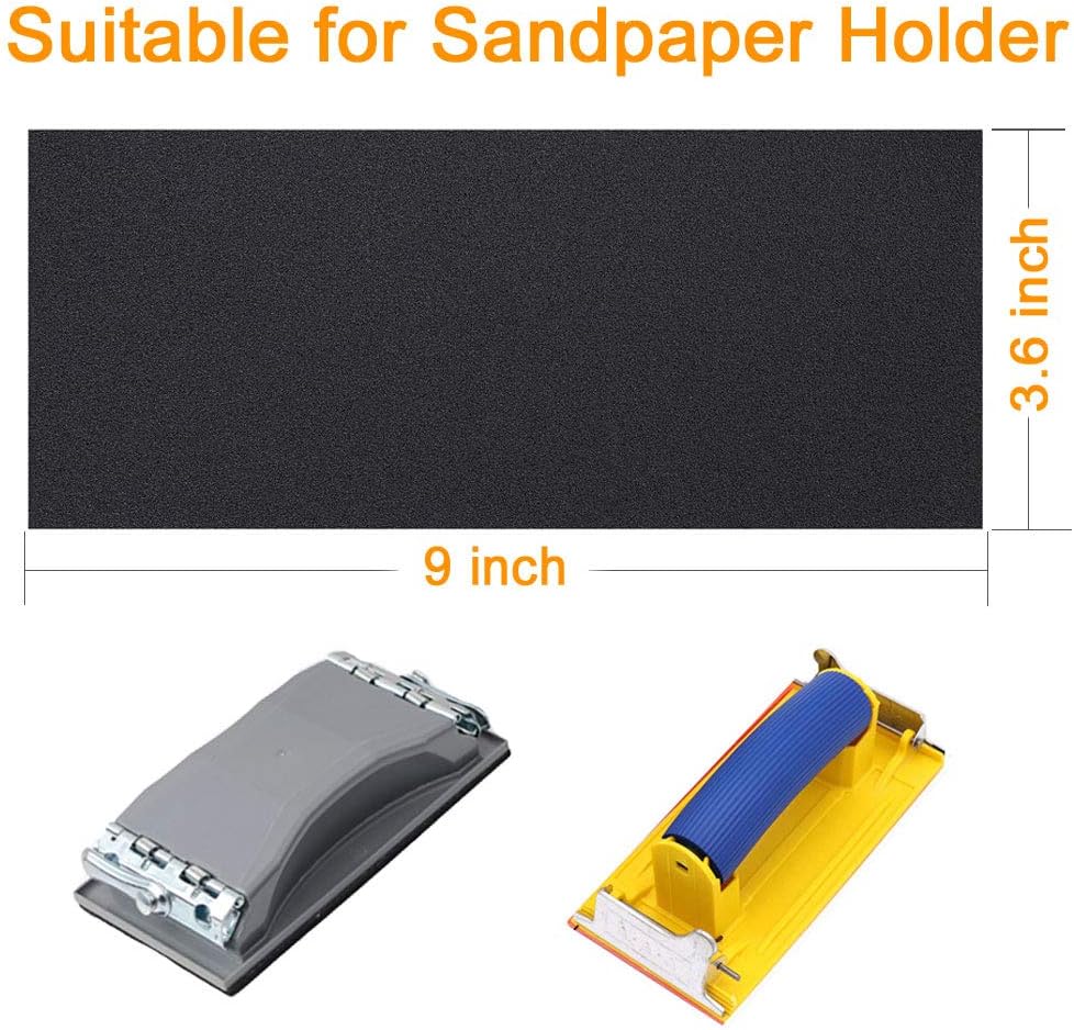 Sandpaper, Sand paper 120 to 3000 Assorted Grit Sand paper, Wet Dry Sand paper 9 x 3.6 Inch Sandpaper for Wood Furniture Finishing, Metal Sanding and Automotive Polishing, Sander Sheets 42PCS - - 