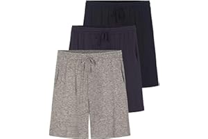 Real Essentials 3 Pack: Men's Soft Lounge Pajama Bottoms Sleep Shorts Breathable Cool Fabric (Available in Big & Tall)