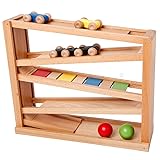 Wooden Ramp Racer. Race Track for Toddlers and 3