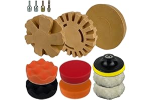 TR TOOLROCK Eraser Wheel, Decal Remover Eraser Wheel, 14PCS 4 Inch Rubber Pin Stripe Removal Tool Kit, Rubber Eraser Wheel, Polishing Pad and Backing Pad, Adhesive Remover