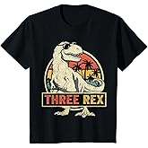 Three Rex 3rd Birthday Shirt Third Dinosaur 3 Year Old T-Shirt