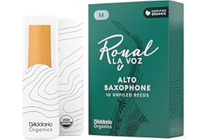 D'Addario Royal | La Voz Organic Alto Saxophone Reeds, Strength Medium Hard, 10-Pack