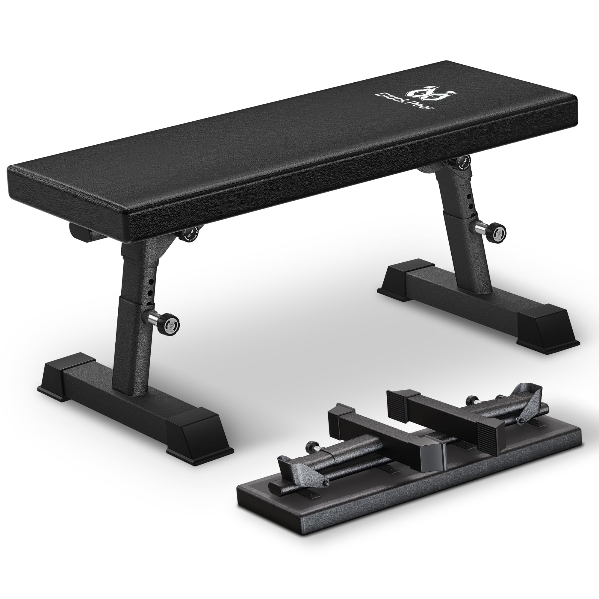 Photo 1 of Flat Weight Bench - Heavy Duty Foldable Workout Bench for Home Gym, 1300lb Capacity Adjustable Strength Training Bench Press for Ab and Full Body Exercises, Sturdy and Easy to Fold