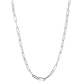 PORI JEWELERS 925 Sterling Silver 3mm Paperclip Chain Necklace for Women - Choose Your Color and Length