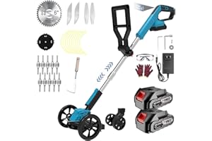 NINUPDDG Cordless Weed Wacker Eater Electric Grass Trimmer Battery Powered with 2 Battery&25 Pcs Blade, 3 in 1 21V/2.0Ah Lightweight Portable String Trimmers/Edger Lawn Tool/Brush Cutter for Yard Garden