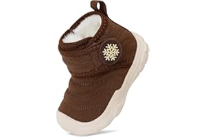 FEETCITY Baby Winter Warm Shoes Cozy Fleece Snow Boots Boys Girls Infant First Walking Shoes Water Resistance Booties