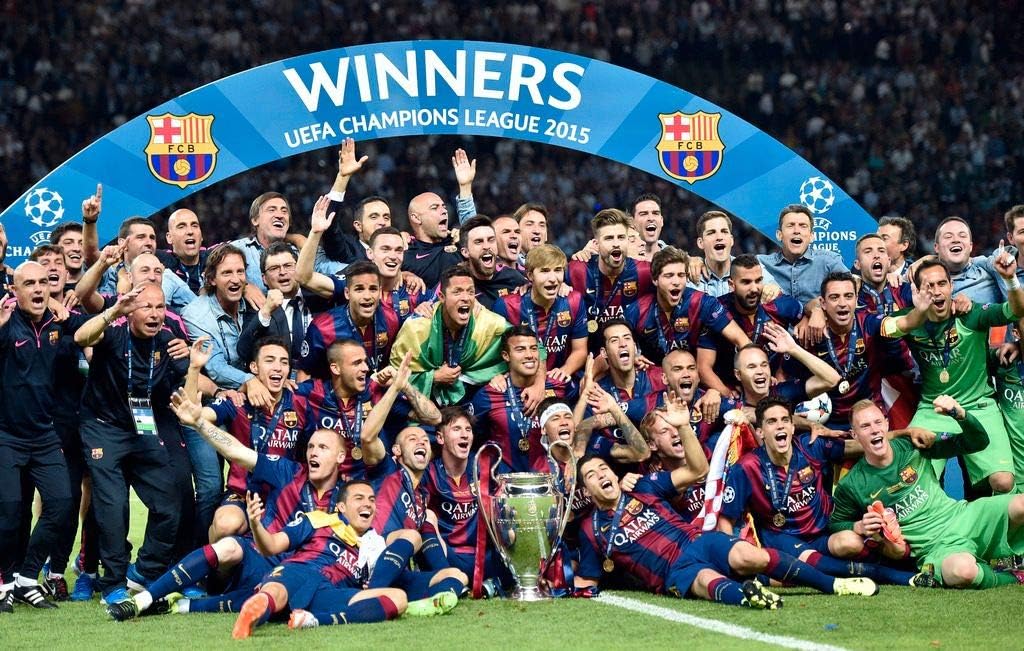 BARCELONA FC – Champions League Winners 2015 - Football Wall Poster Print - 43cm x 61cm / 17 Inches x 24 Inches A2 F.C Messi