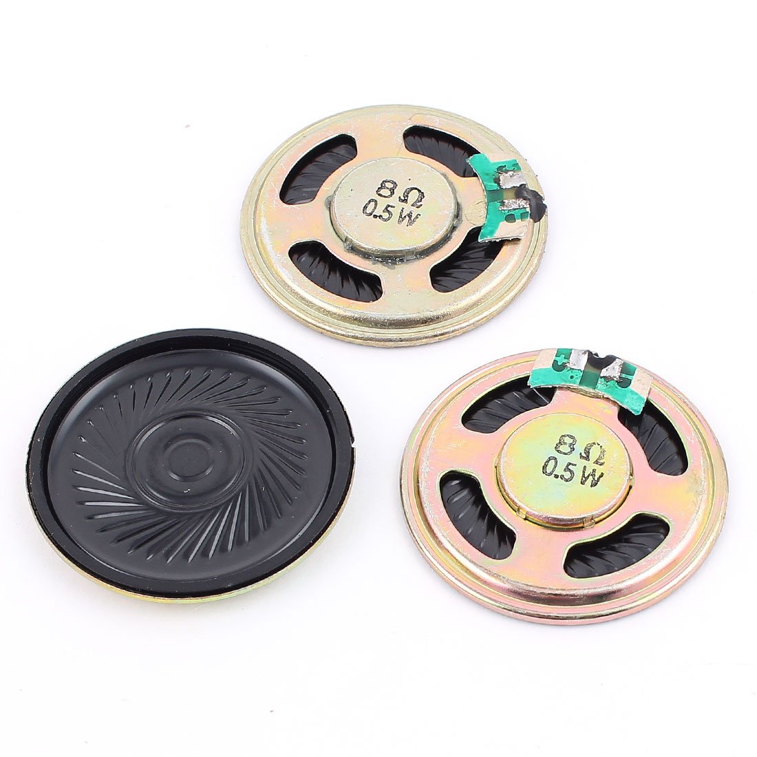 sourcing map 3Pcs 0.5W 8 Ohm Internal Magnet Music Loudspeaker Speaker 40mm Dia
