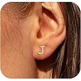 WFYOU Gold Earrings for Women 925 Sterling Silver Cubic Zirconia Initial Letter Stud Earrings for Women Trendy 14k Gold Plated Dainty Cute Diamond Hypoallergenic Earrings Jewelry Gifts for Women