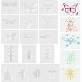 Feifeiya 16 Pcs Insects Rubbing Plates Insects Butterfly Dragonfly Ladybug Ant Texture Plates for Home Classroom Art, 16 Style