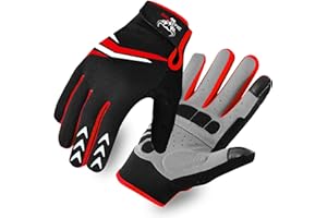 BEAST RAGE Full Finger Cycling Gloves with Padding for Men Women, Anti-Slip, Shock Absorbing, Breathable, Touchscreen Mountain Bike Gloves for BMX, MTB Riding, Road Racing, Bicycle