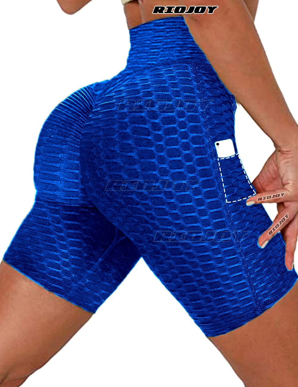 RIOJOY Ruched Cycling Shorts for Women Scrunch Butt Push Up