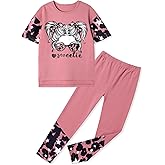 Glaoly Girls Clothes Cool Girl Print Tie Dye 2PC Outfits Short Sleeve Tops Long Pant Sets Summer Kids Clothes Girls