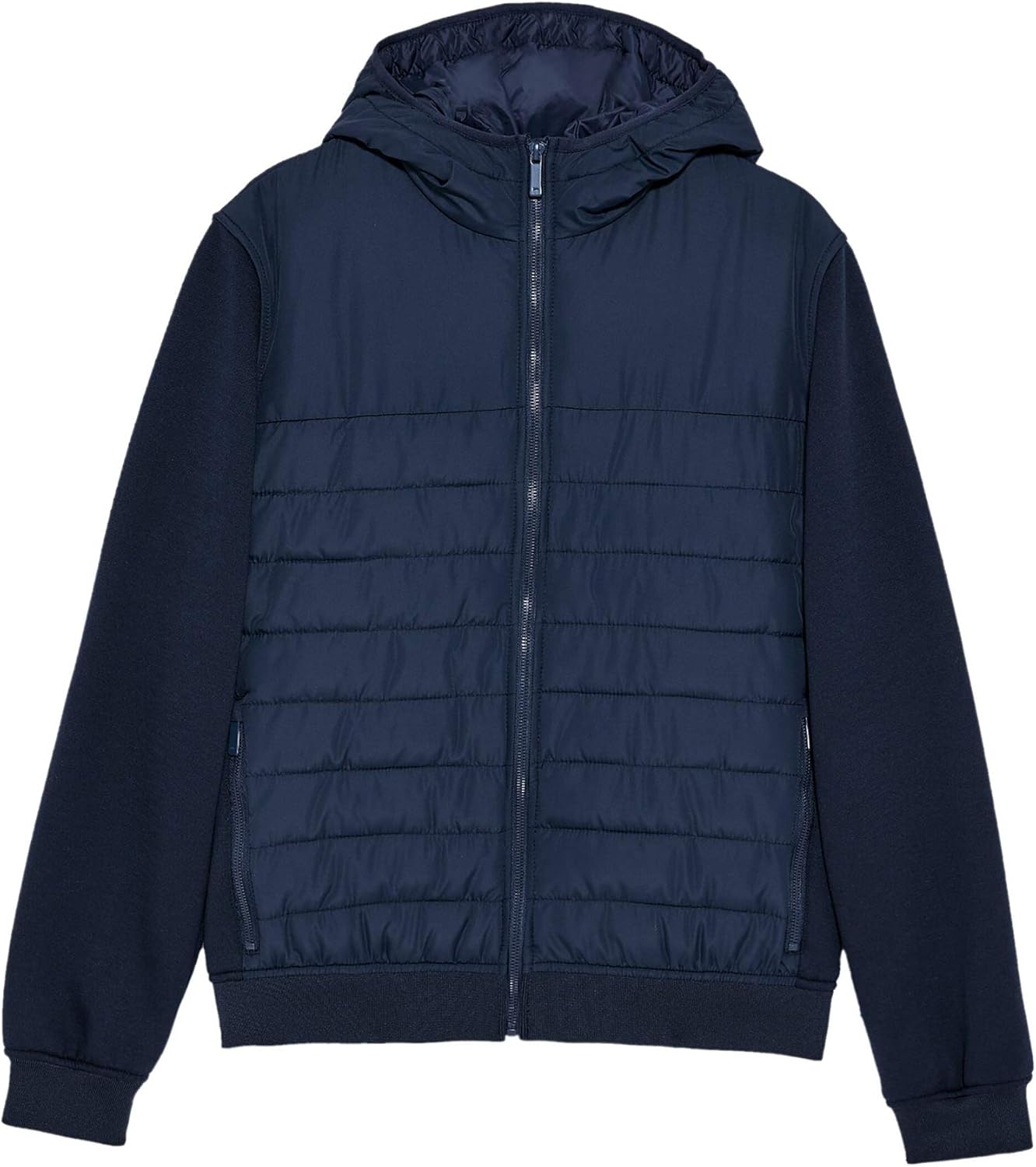 contrasting faux suede jacket