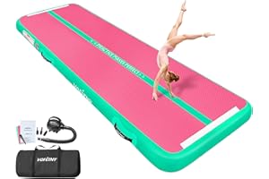 VOFiTNY All Purpose Gymnastics Mat 6.6/10/13/16/20 ft Sturdy Inflatable Tumble Track for Home/Gym