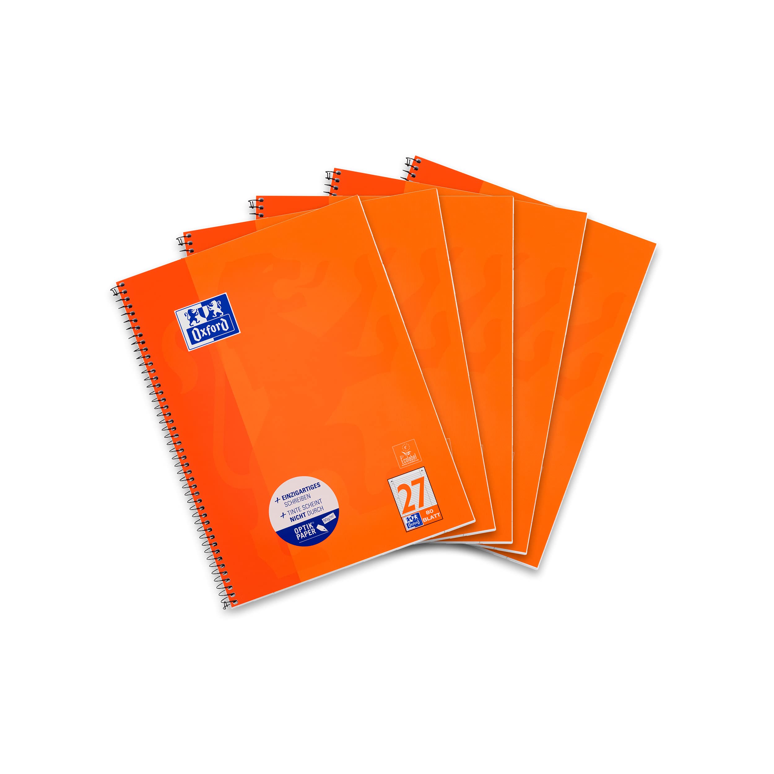 Oxford A4 College Notepad Ruled 80 Sheets Punched Orange Pack of 5