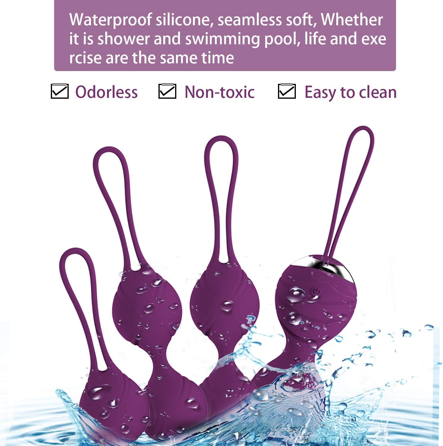 Kegel Balls Exercise Weights for Women -2 in 1 Ben Wa Kegel Exercise Balls Kits for Beginner & Advanced Tightening Pleasure, Remote Controlled Pelvic Floor Kegel Trainer Device for Bladder Control: Health & Personal Care