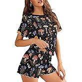 Dngkaoje Womens Pajamas Set Cute Plus Size Loungewear for Lady With Pockets Holiday Pjs