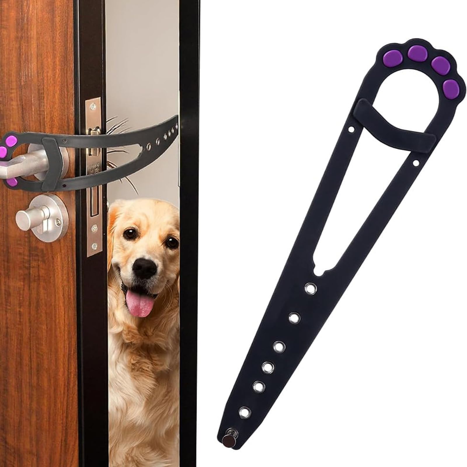 1 PCS Cat Door Latch Holder Universal Door Strap Pets Alternative Door Locks Adjustable Pet Door Latch Interior for Letting Cats In Keeping Dog Out