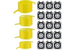 CARBBIA 95-526 15Pcs Carburetor Metering Diaphragm Assembly with 4Pcs Fuel line Compatible with Walbro WA WT WY WZ Series Carburetor 95-526-8 95-526-9
