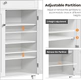 Yaheetech Wooden Shoe Cabinet with 1 Drawer 2 Doors 4-Tier White view 7