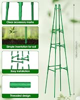 MYMULIKE Garden Trellis 165cm Obelisk Plant Support Tower for Climbing Vines view 4