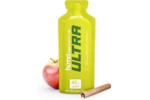 HÜMA CHIA ENERGY GEL Huma Ultra - 40g Carbs Real Food Energy Gel with Ultra Endurance Formula - 8 Pack, Apple Pie
