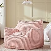 Achicsofar Giant Bean Bag Chairs for Adults Teens, Large Bean Bag Sofa Chairs with Filling Comfy Fuzzy BeanBag Chair with Armrests for Bedroom Living Room Reading