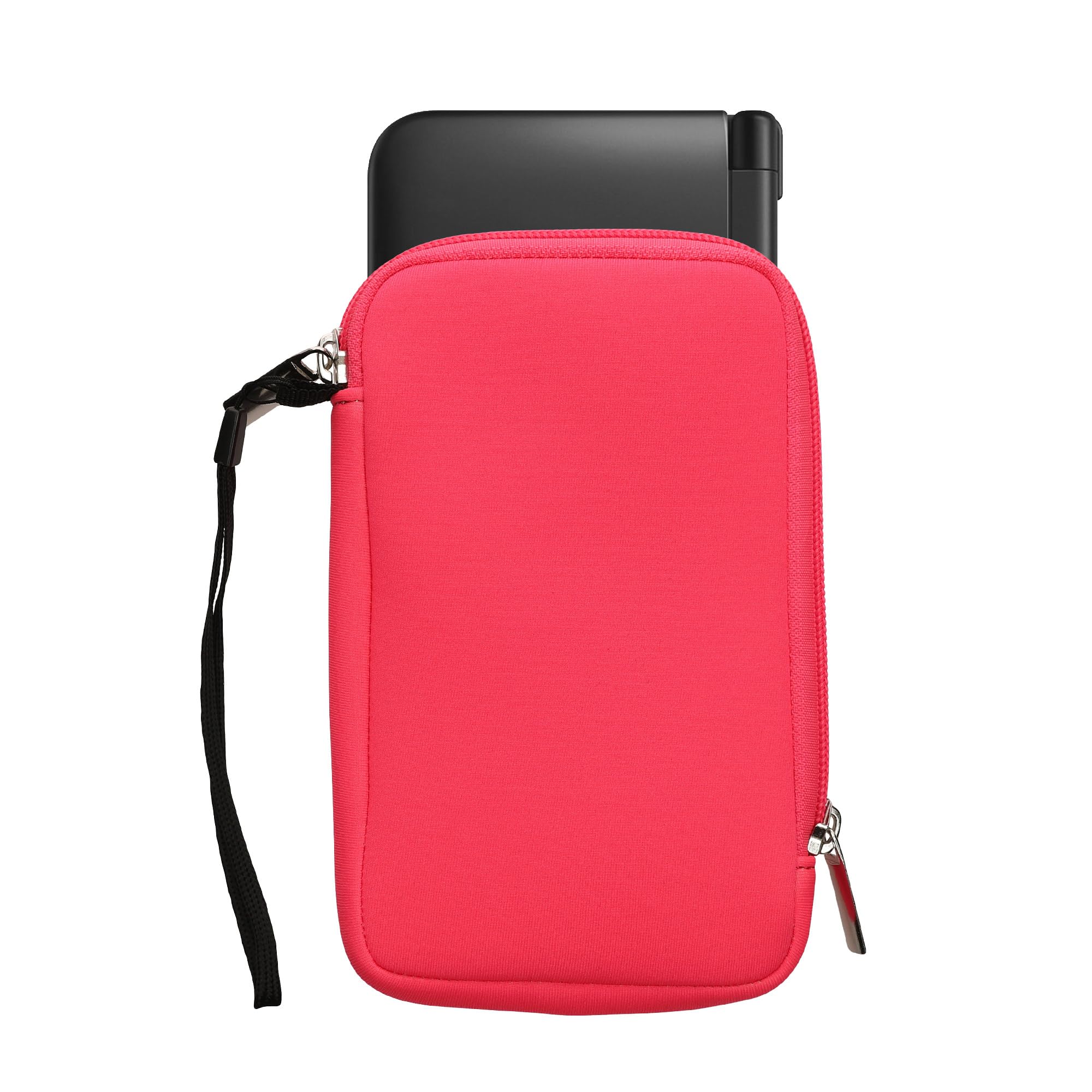 kwmobile Carrying Case Compatible with Nintendo 3DS XL - Neoprene Console Pouch with Zipper - Neon Pink