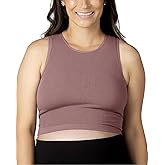 Kindred Bravely Sublime Longline Nursing Bras for Breastfeeding, Soft Nursing Crop Tank Maternity Bra with Built in Shelf Bra