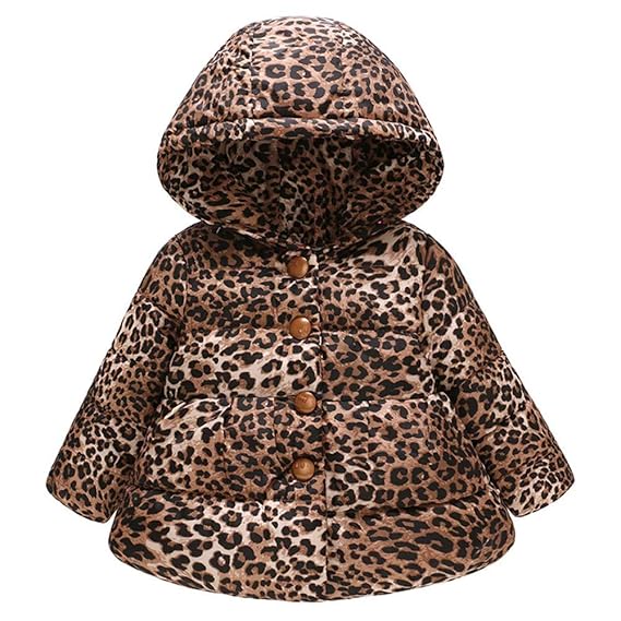 Winter jacket warm leopard pritn dots