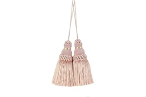 BEL AVENIR Tassel Key Tassel with Loops Handmade Craft Charms DIY Accessories Elegant Soft Making Curtain Home Decoration (Mix Pink, 2 pcs)