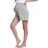 Joyaria Cooling Breathable Maternity Shorts Bamboo Viscose Super Soft Pregnancy Pajama Shorts Over The Belly Moisture Wicking