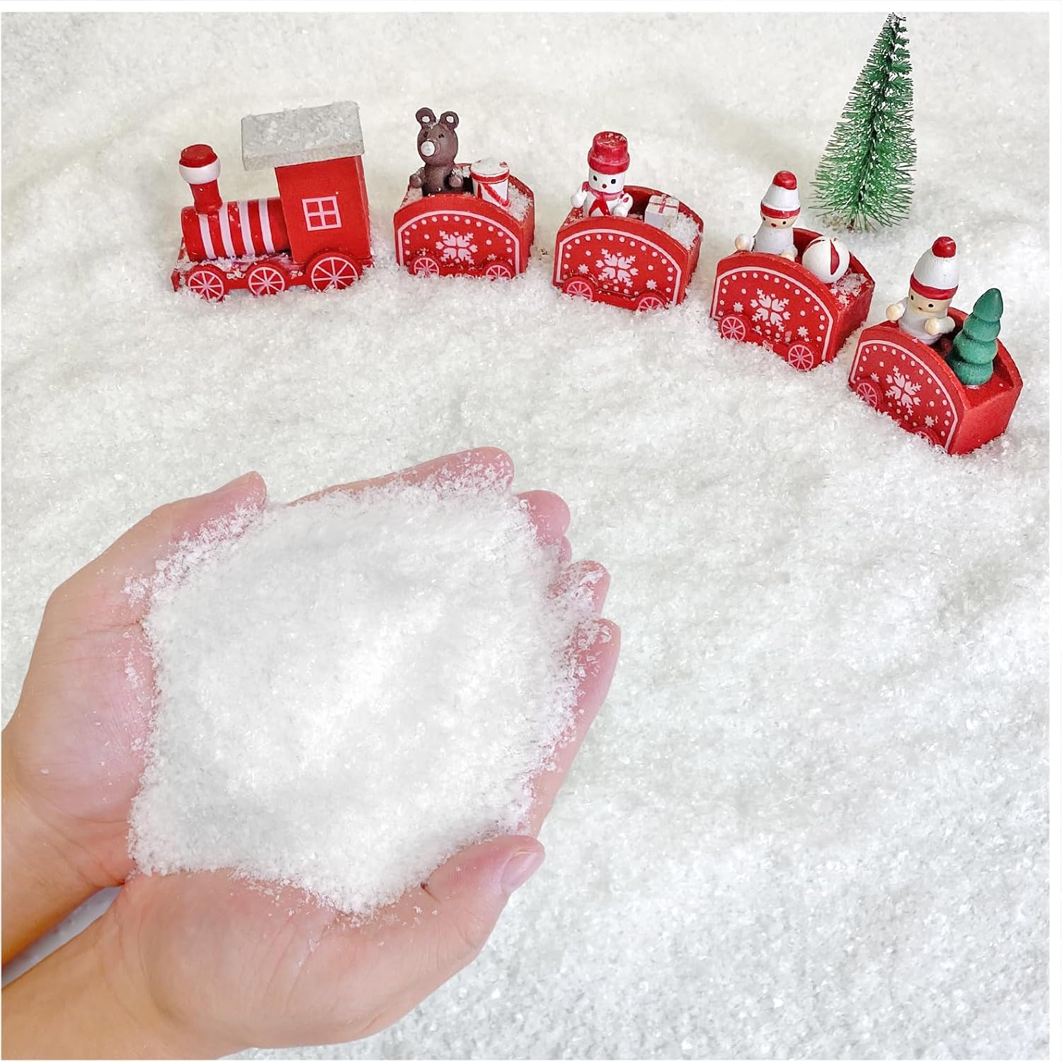 Artificial Snow - Apragaz 10 Ounces Christmas Fake Snow, Artificial Fake Snow for Christmas Village, Indoor Fake Snow Decoration Dry Plastic Snowflakes Faux Snow for Xmas Tree Crafts Winter Holiday Displays