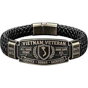 Vietnam Veteran Honor Bracelet, Memorial 58,479 Heroes Braided Bracelet | Hand-Woven Wristband for Men, All Gave Some · Some