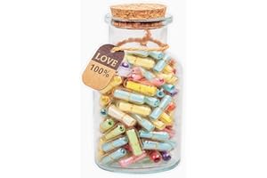 HYOUCHANG capsule letters message in a bottle/happy pills notes/cute stuff/love pills-Cute Gifts for Boyfriend/Girlfriend (100pcs)