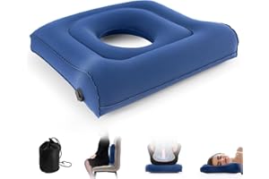 Inflatable Seat Cushion for Long Flights, Travel Airplane Seat Cushion with High-Low Air Cell Structure, Lightweight Pressure