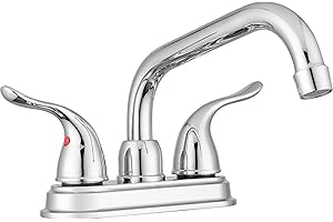 Pacific Bay Treviso Utility Laundry Sink Faucet with Swivel Spout - 2-Handle Levers - Centerset (Chrome Plated)