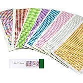 DoTebpa 4032 Pieces 6 mm Colorful Bling Rhinestone Sticker Sheet Gem Diamond self Adhesive for Scrapbooking Embellishments and DIY Crafts, Wedding, Decoration