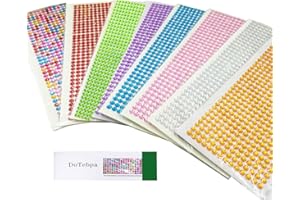 DoTebpa 4032 Pieces 6 mm Colorful Bling Rhinestone Sticker Sheet Gem Diamond self Adhesive for Scrapbooking Embellishments and DIY Crafts, Wedding, Decoration