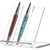SANRUI Acrylic Pen Display Stand Desk Organizer Holder Clear, Holds 3 Pen | Pencil Fountain Pen Makeup Brush Ballpoint Pen Showcase Rack, Paintbrush Drying for Home School Office or Store Use