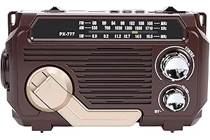 Wisoqu Emergency Radio, 5.2 Speaker with Flashlight, Solar Hand Crank Portable AM FM SW Radio for Indoor Outdoor Camping (Dee