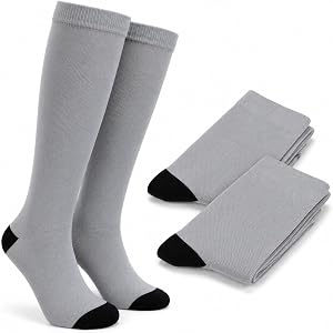 EverBright Compression Socks - 3 Pairs, Knee High, Graduated Support for Circulation, Swelling Relief, Leg Fatigue, Moisture
