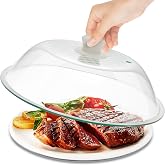 OEC Lighter Weight Tempered Glass Microwave Splatter Cover - 11.5 inch | Inner Diameter 10.6&rdquo; - Heat-Resistant Durable Glass Lid with Vent, Silicone Knob, Dishwasher Safe, 100% Food Grade, BPA Free