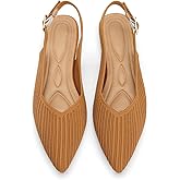 Oexuios Women's Flats Shoes Pointed Toe Knit Foldable Ballet Ankle Strap Flat for Women Comfortable Dress Slip On Womens Shoe for Casual Office Work