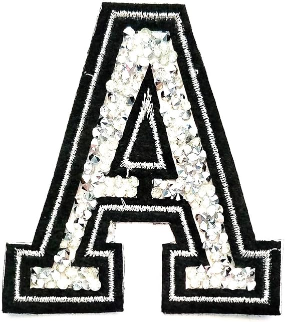 Download Rhinestone Letter A Diamond Crystal Silver Color Patch Fashion Alphabet Letter A To Z Embroidery Patch Iron On Or Sew On Embroidered Patch For Fabric Costume Arts Crafts Sewing Amazon Com